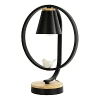 Настольная лампа Uccello 2938-1T F-promo чёрная 1 лампа, основание чёрное дерево металл в стиле кантри птички