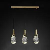Светильник подвесной GLADYS MORE L3 Планка 212155-23 ImperiumLoft прозрачный 3 лампы, основание латунь в стиле современный 