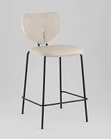 Стул полубарный Masey, бежевый, с бежевой экокожей УТ000039582 Stool Group, бежевый/рогожка, ножки/металл/чёрный, размеры - *****