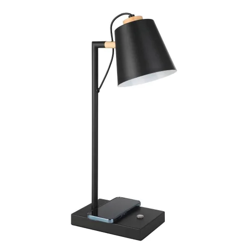 Настольная лампа LED с беспроводной зарядкой Lacey-Qi 900626 Eglo чёрная 1 лампа, основание чёрное металл в стиле современный  фото 4