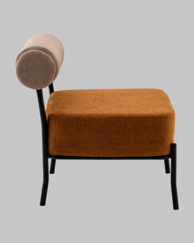 Кресло Ponpoun, бежевый, терракотовый УТ000040471 Stool Group, терракотовый/шенилл, ножки/металл/чёрный, размеры - *710***610*710мм фото 5