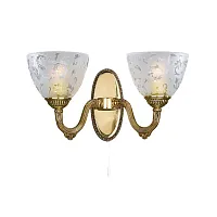 Бра с выключателем A 6352/2  Reccagni Angelo белый 2 лампы, основание золотое в стиле классический 