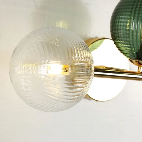 Бра Infilato 4035-2W F-promo прозрачный зелёный на 2 лампы, основание золотое в стиле современный  фото 5