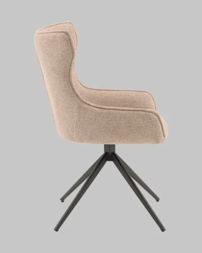 Стул Carlene, вращающийся, бежевый УТ000040556 Stool Group, бежевый/шенилл, ножки/металл/чёрный, размеры - *880**** фото 4