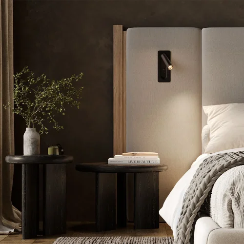 Бра с выключателем LED MOD495WL-L3B3K Axiom Maytoni чёрный на 1 лампу, основание чёрное в стиле современный хай-тек встраиваемый для чтения usb фото 2