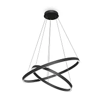 Люстра подвесная LED Rim MOD058PL-L74BK Maytoni чёрная на 1 лампа, основание чёрное в стиле современный хай-тек минимализм кольца
