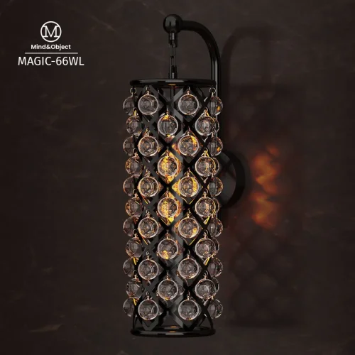 Бра Magic 058-446 Sun-Lumen чёрный прозрачный на 1 лампа, основание чёрное в стиле современный арт-деко  фото 2