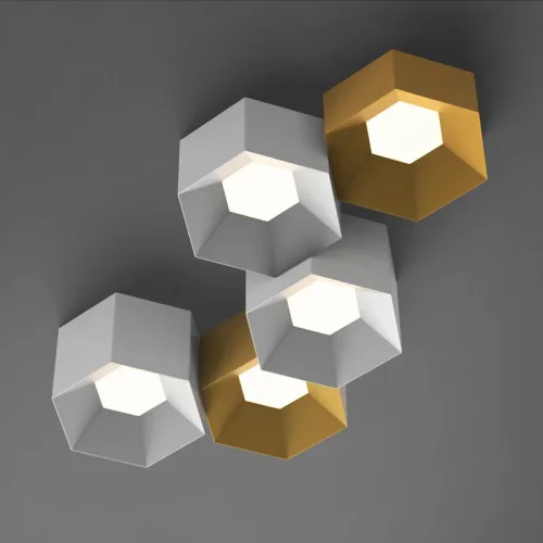 Светильник потолочный HEXAGON A 101669-26 ImperiumLoft зелёный на 3 лампы, основание зелёное в стиле современный фото 21