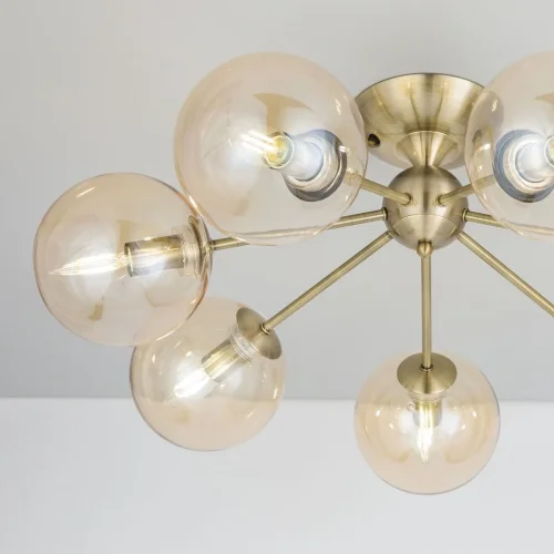 Люстра потолочная Томми CL102173 Citilux янтарная на 7 ламп, основание бронзовое в стиле современный шар фото 4