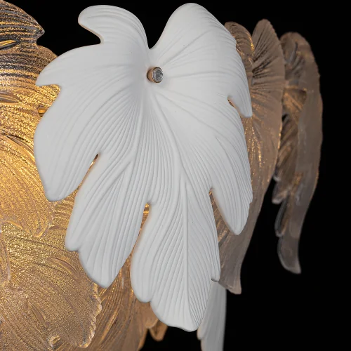 Люстра подвесная Dryad CL305180 Citilux белая прозрачная на 21 лампу, основание золотое в стиле классический современный флористика фото 5