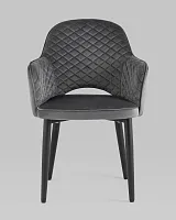Стул Венера диамант NEW, велюр серый УТ000037249 Stool Group, серый/велюр, ножки/металл/чёрный, размеры - ****585*645