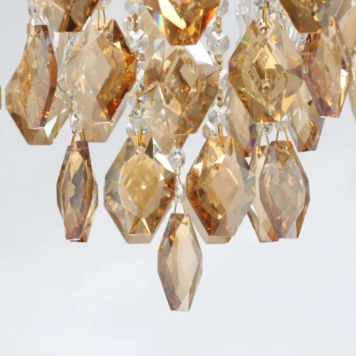 Люстра подвесная Бриз 111014504 DeMarkt янтарная прозрачная на 4 лампы, основание золотое в стиле классический  фото 12