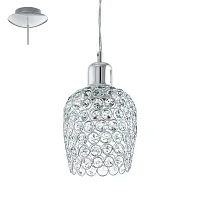 Светильник подвесной BONARES 1 94896 Eglo хром серый прозрачный 1 лампа, основание хром серое в стиле современный 