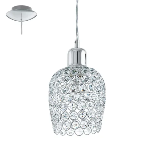 Светильник подвесной BONARES 1 94896 Eglo хром серый прозрачный 1 лампа, основание хром серое в стиле современный 