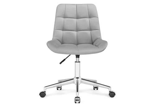 Компьютерное кресло Честер светло-серый / хром 583973 Woodville, серый/велюр, ножки/металл/хром, размеры - *920**** фото 3