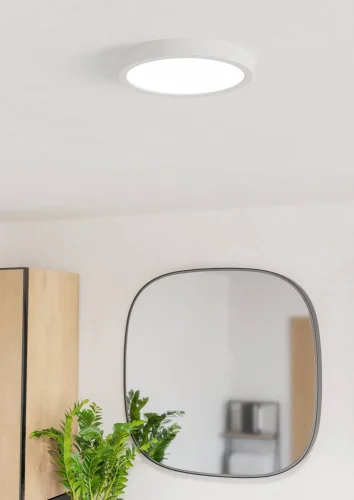 Светильник потолочный LED Fueva 901333 Eglo белый на 1 лампу, основание белое в стиле современный круглый фото 2 Светильник потолочный LED Fueva 901333 Eglo белый на 1 лампу, основание белое в стиле современный круглый фото 2