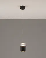 Светильник подвесной LED Rinna V10866-PL Moderli прозрачный чёрный 1 лампа, основание чёрное в стиле модерн 