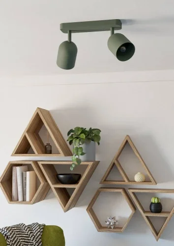 Спот с 2 лампами Tilston 44133 Eglo зелёный E14 в стиле современный лофт фото 3