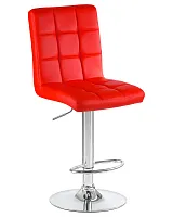 Стул барный 5009-LM KRUGER,  цвет сиденья красный, цвет основания хром Dobrin, красный/экокожа, ножки/металл/хром, размеры - 1000*1220***410*560