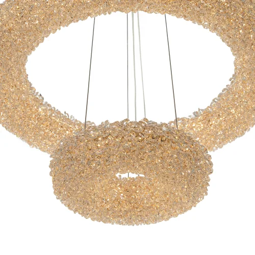 Люстра подвесная LED Cloudy CL323172 Citilux прозрачная на 1 лампу, основание золотое в стиле современный кольца фото 5