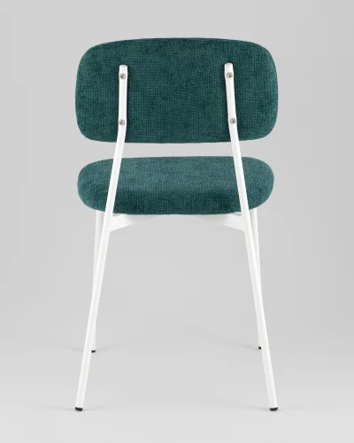 Стул Chao, темно-зеленый, белые ножки, 2шт./уп. УТ000039973 Stool Group, зелёный/рогожка, ножки/металл/белый, размеры - *780**** фото 5