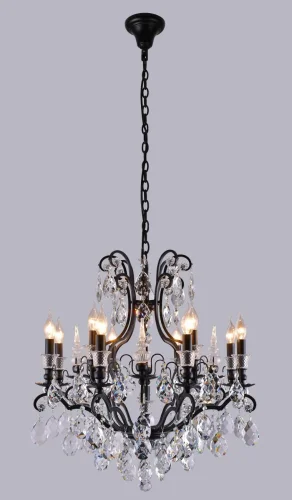 Люстра подвесная MAGNIFICO SP13 BLACK/TRANSPARENT Crystal Lux без плафона на 13 ламп, основание чёрное в стиле классический фото 2