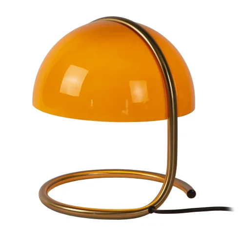 Настольная лампа Cato 46516/01/53 Lucide оранжевая 1 лампа, основание матовое золото латунь металл в стиле винтаж  фото 3