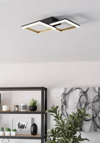 Светильник потолочный LED Calliera 901225 Eglo чёрный матовый латунь на 1 лампу, основание чёрное матовое латунь в стиле современный хай-тек фото 4