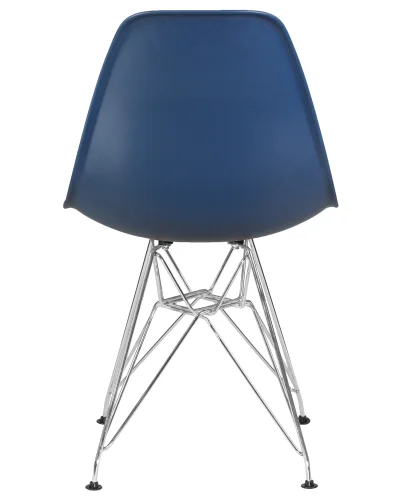 Стул обеденный 638APP-LMZL DSR, цвет сиденья тёмно-синий (BE-12), цвет основания хромированная сталь Dobrin, синий/, ножки/металл/хром, размеры - ****460*535 фото 5