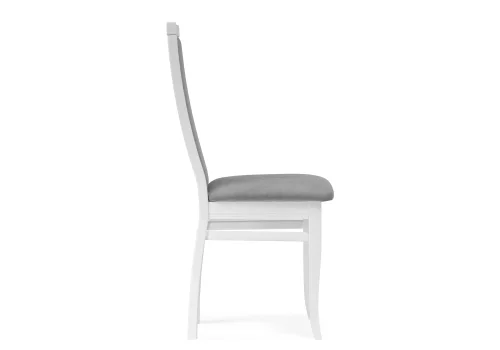 Деревянный стул Давиано серый велюр / белый 515977 Woodville, серый/велюр, ножки/массив бука дерево/белый, размеры - ****450*540 фото 3