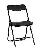 Складной стул Джонни экокожа черный каркас черный матовый УТ000035365 Stool Group, чёрный/экокожа, ножки/металл/чёрный, размеры - ****450*495