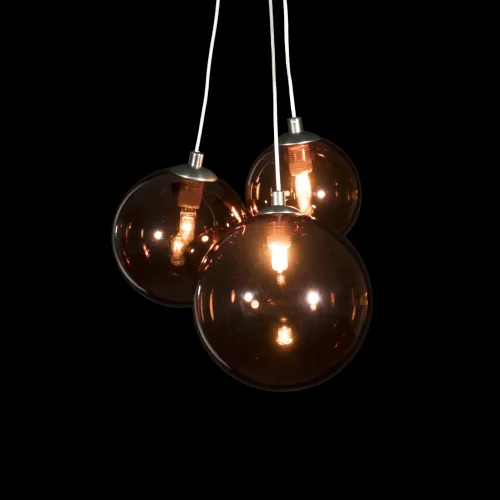 Светильник подвесной Dew 10090 Rose gold LOFT IT коричневый 3 лампы, основание хром в стиле модерн шар фото 3