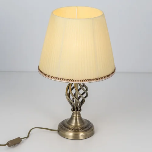 Настольная лампа Вена CL402833 Citilux бежевая 1 лампа, основание бронзовое металл в стиле классический  фото 2
