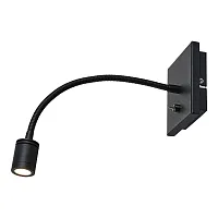 Бра с выключателем LED LSP-8580 Lussole чёрный 1 лампа, основание чёрное в стиле современный гибкая ножка для чтения