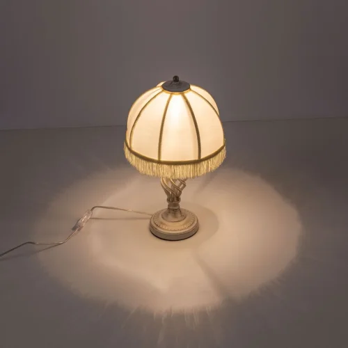 Настольная лампа Базель CL407801 Citilux бежевая 1 лампа, основание белое металл в стиле классический кантри  фото 6