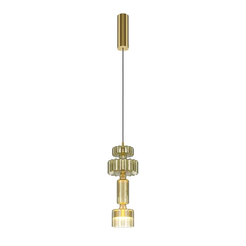 Светильник подвесной LED Level MOD253PL-L18BS3K1 Maytoni янтарный на 1 лампу, основание латунь в стиле современный арт-деко выдувное фото 5
