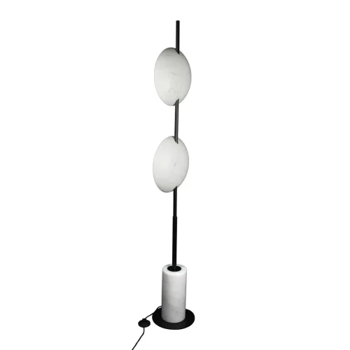 Торшер Marble 10049F LOFT IT  белый 2 лампы, основание чёрное в стиле арт-деко хай-тек современный
 фото 5