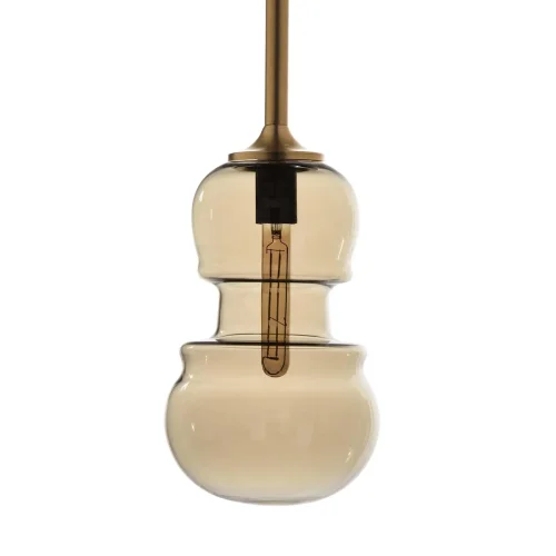 Светильник подвесной Sonata 6693 Mantra прозрачный янтарный 1 лампа, основание бронзовое в стиле современный выдувное фото 2