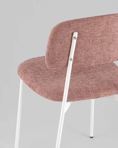Стул Chao, розовый, белые ножки, 2шт./уп. УТ000039976 Stool Group, розовый/рогожка, ножки/металл/белый, размеры - *780**** фото 3
