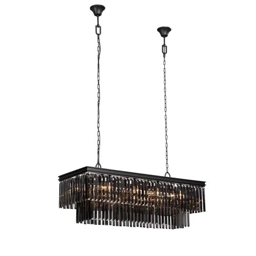 Люстра подвесная V5159-1/15 Vitaluce серая чёрная на 15 ламп, основание чёрное в стиле классический современный 