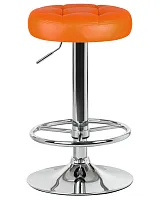 Табурет барный 5008-LM BRUNO,  цвет сиденья оранжевый, цвет основания хром Dobrin, оранжевый/экокожа, ножки/металл/хром, размеры - 610*830***360*360