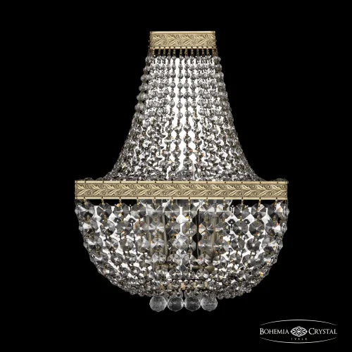 Бра 19282B/H1/25IV Pa Bohemia Ivele Crystal прозрачный на 3 лампы, основание бронзовое патина в стиле классический sp