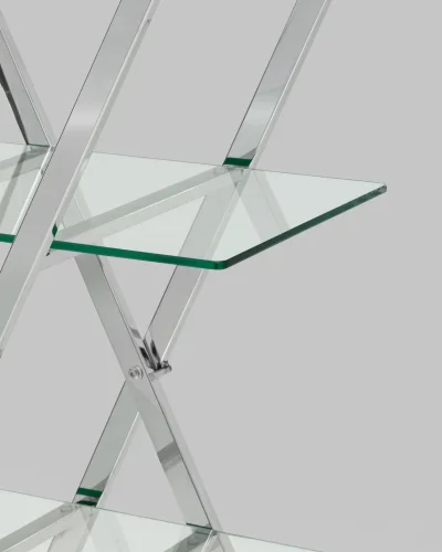 Стеллаж Гейт, прозрачное стекло, сталь серебро УТ000036349 Stool Group, размеры - *1760**1200 мм фото 3
