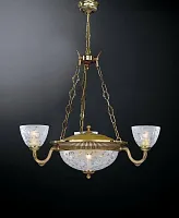 Люстра подвесная  L 6352/3+3 Reccagni Angelo белая на 6 ламп, основание золотое в стиле классический 