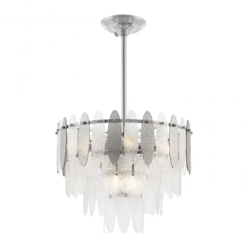 Люстра на штанге Sorrento-1309 371309/6/300/400 CR Arte Milano серая прозрачная на 6 ламп, основание хром в стиле современный Люстра на штанге Sorrento-1309 371309/6/300/400 CR Arte Milano серая прозрачная на 6 ламп, основание хром в стиле современный