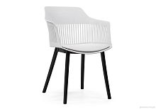 Пластиковый стул Crocs white / black 15711 Woodville, белый/рогожка, ножки/пластик/чёрный, размеры - ****550*580