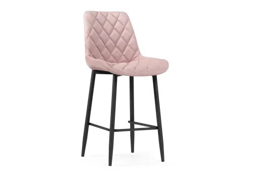 Полубарный стул Баодин К Б/К розовый / черный 517168 Woodville, розовый/велюр, ножки/металл/чёрный, размеры - ****500*560