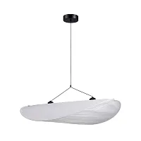 Светильник подвесной LED Fiamma 5866/06 SP-19 Divinare белый на 1 лампу, основание чёрное в стиле арт-деко современный 