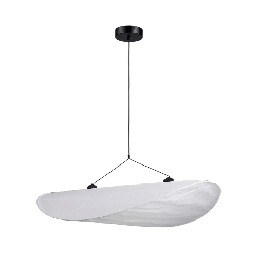 Светильник подвесной LED Fiamma 5866/06 SP-19 Divinare белый на 1 лампу, основание чёрное в стиле арт-деко современный 
