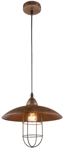 Светильник подвесной лофт KOVA 15126 Globo коричневый 1 лампа, основание коричневое в стиле лофт 
